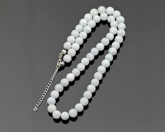 Natural Gemstone Beaded Choker Necklace | 8mm Handmade Adjustable Jewelry for Men & Women | Chakra Balancing Crystal Necklace | Spiritual Gift | Macrame Cord with Extender