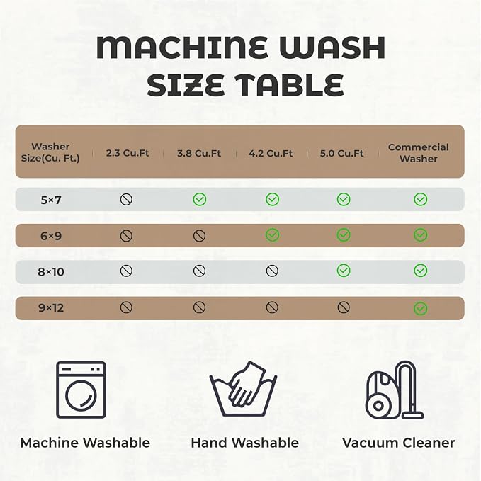 Washable Rugs 8x10 Area Rugs for Living Room- Modern Abstract Rugs for Bedroom,Dining Room,Large Soft Low Pile Carpet with Non Slip Rubber Backing,Neutral Accent Under Table Rug for Nursery