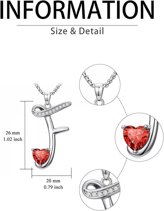 Birthday Gifts for Women Alphabet A to Z Initial Birthstone Pendant Necklaces for Women - 18k White Gold Plated Personalized Name Jewelry Anniversary Graduation Gifts for Wife Her Daughter Girlfriend(with Gift Box)