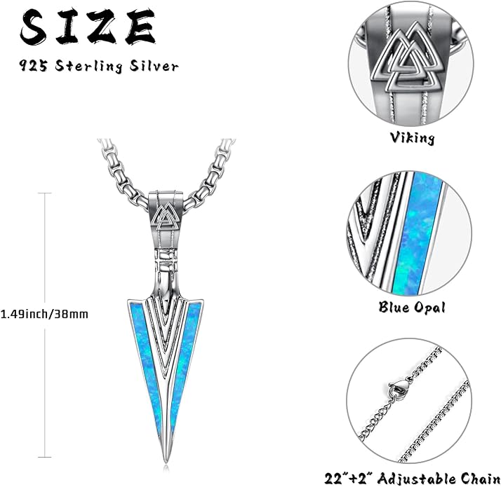 Viking Necklace for Men 925 Sterling Silver Viking Norse Pagan Jewelry Gifts for Women