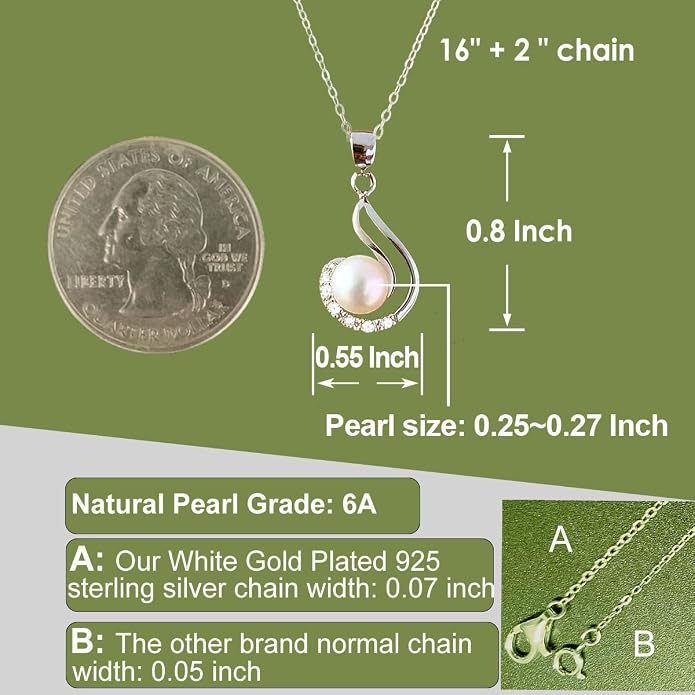 Granddaughter Necklace - Granddaughter Gifts from Grandma, Graduation Gifts for Her, Birthday Christmas Confirmation Wedding Keepsake Jewelry gifts for Granddaughter Teen Girls, Sterling Silver Freshwater Pearl Necklace
