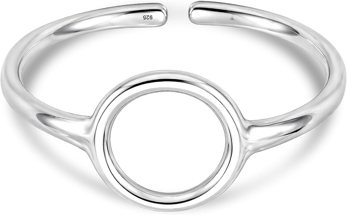 LeCalla 925 Sterling Silver Minimalist Toe Rings Set of Toe Ring Lightweight Simple Antique Open Adjustable Toe-Rings Beach Foot Jewelry Set for Women