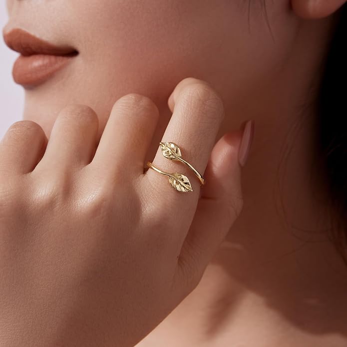 Adjustable Koi Fish Smake Dachshund Kitten Cat Hummingbird leaf Dragon Stackable Rings Lucky Protection Gold Adjustable Animal Themed Fortune Protection Ring Good Luck Statement Jewelry Women Grandma Mom Daughter