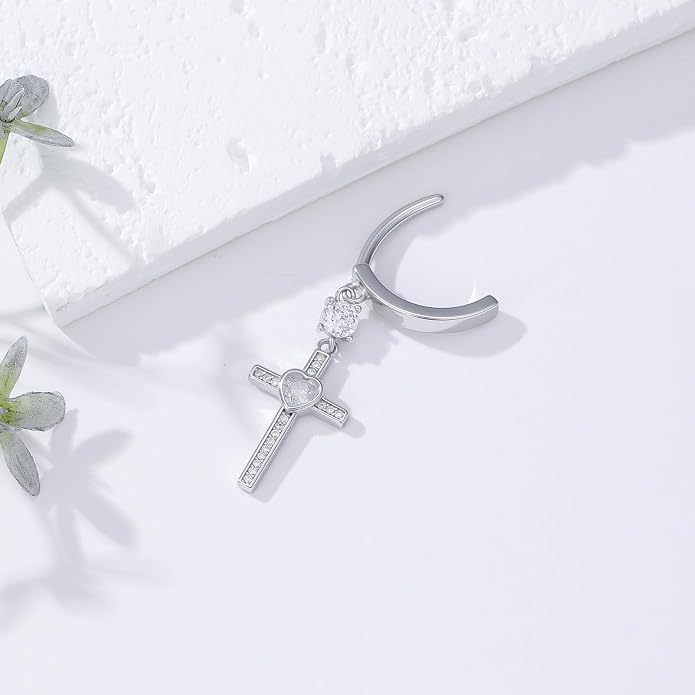 Butterfly Cross Shark Belly Button Ring 925 Sterling Silver Clicker Belly Rings Dangle Navel Ring Hypoallergenic Navel Piercing Belly Piercing Jewelry Gifts for Women