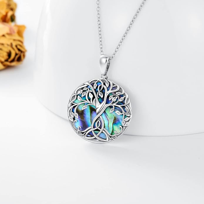 WINNICACA Tree of Life Gifts for Women 925 Sterling Silver Tree of Life Celtic Pendant Necklace Family Irish Jewelry Gifts for Women Wife Girlfriend Anniversary Birthday Gift
