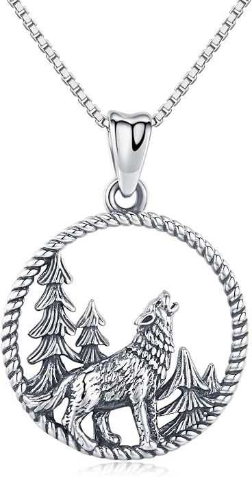 925 Sterling Silver Necklace for Men Viking Rune/Odin God/St Michael/Thors Hammer/Wolf/Celtic Knot/Religious Cross Jewelry Gifts for Men