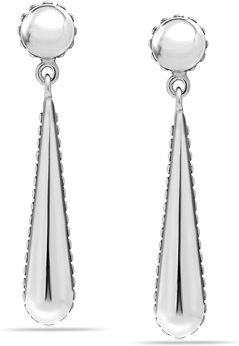 LeCalla 925 Sterling Silver Filigree Dangle Drop Earrings | Lightweight Antique Balinese Teardrop Dangle Drop Earring for Women