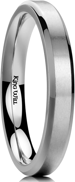 King Will Titanium Wedding Band for Men Women- 3-10mm Width Black/Sliver/Gold High Purity Titanium Promise Wedding Ring Comfort Fit for Daily Wear Size 6-14