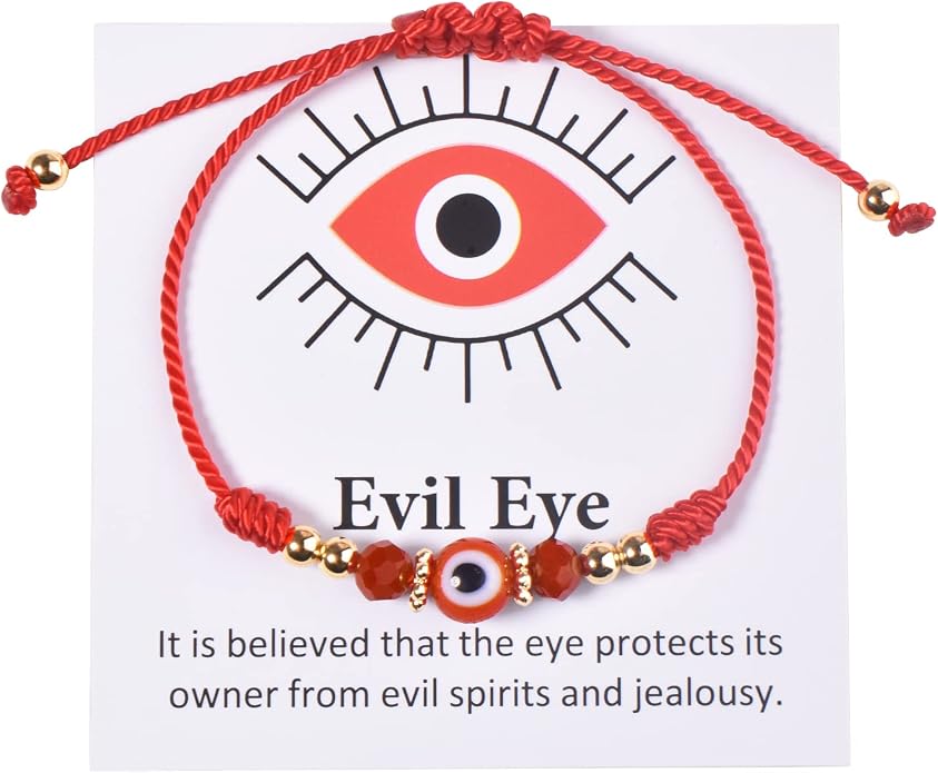 Evil Eye Bracelet For Women Teen Girls Amulet Pink Protection Bracelet Good Luck Adjustable String Bracelet Anklet