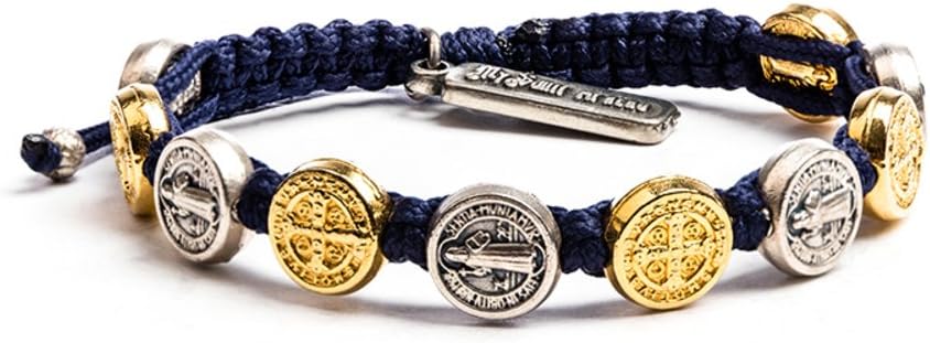 My Saint My Hero Benedictine Blessing Bracelets – Handwoven Spiritual Protection with Medals Hand-Cast In Italy at Sacred Site