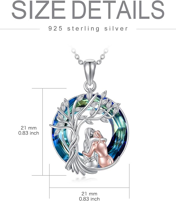 Sisters Necklace Sterling Silver Always My Sister Forever My Friend Jewelry Tree of Life Palm Trees Necklace for Women Female Friendship Jewelry