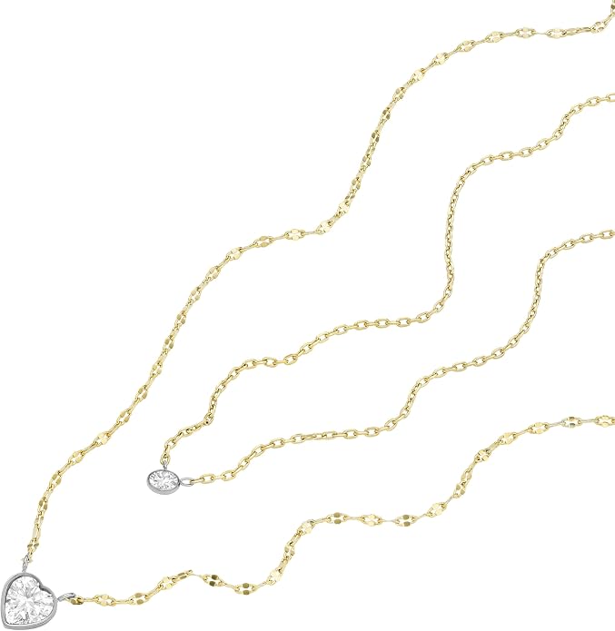 Fossil Women's Gold-Tone Stainless Steel Pendant Chain Necklace for Women