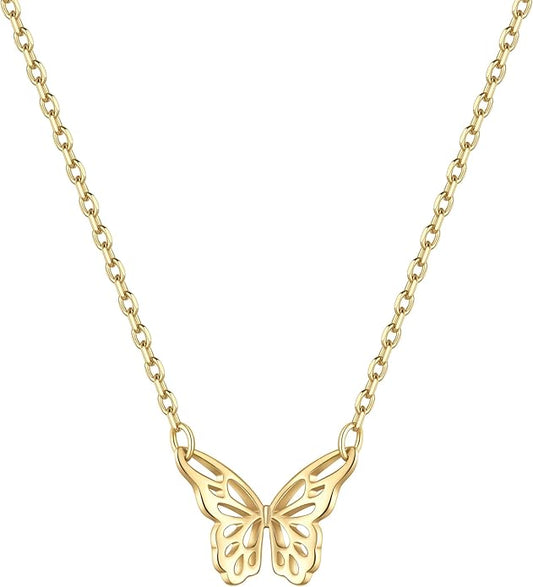 ChicSilver 925 Sterling Silver Cross/Heart/Butterfly/Star/Moon Necklace for Women, Hypoallergenic Dainty Small Silver Pendant Necklaces (with Gift Box)