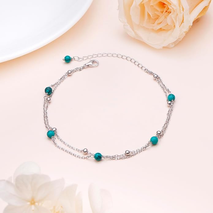 Alphm Anklet for Women S925 Sterling Silver Adjustable Plus Foot Plus Ankle Bracelet Jewelry