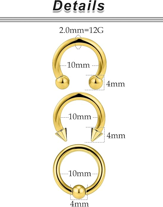 00G 0G 2G 4G 6G 8G 10G 12G 14G 16G Septum Rings Silver Black Surgical Steel Heavy Gauges Earrings Stretching kit Eyebrow Lip Septm Nose Rings Helix Tragus Daith Rook Earrings Hoops 10mm-19mm