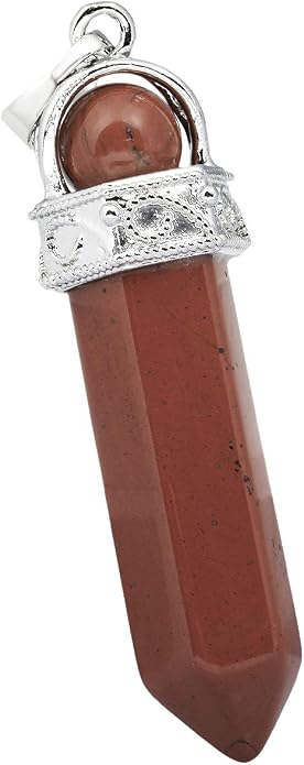 TUMBEELLUWA Crystal Point Necklaces Hexagonal Prism Stone Pendants with Chain Healing Jewelry Pack of 2