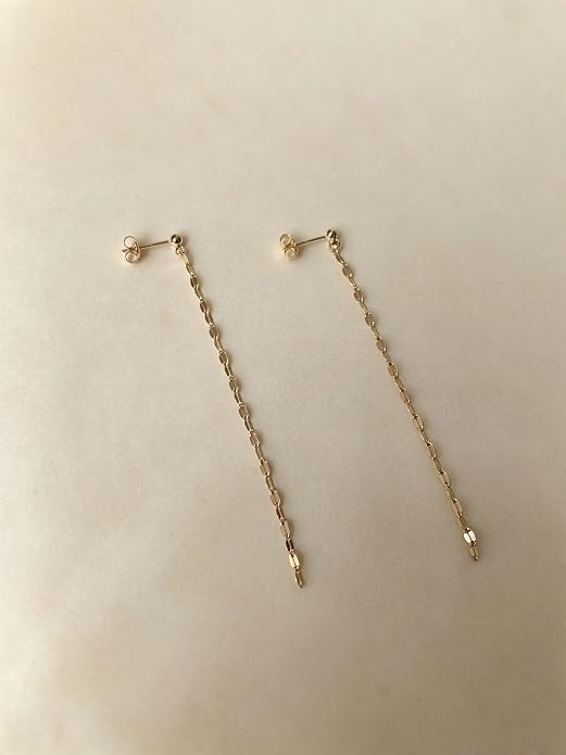 Long Chain Dangle Earrings Dainty Tassel Drop Linear Earrings Hypoallergenic Jewelry