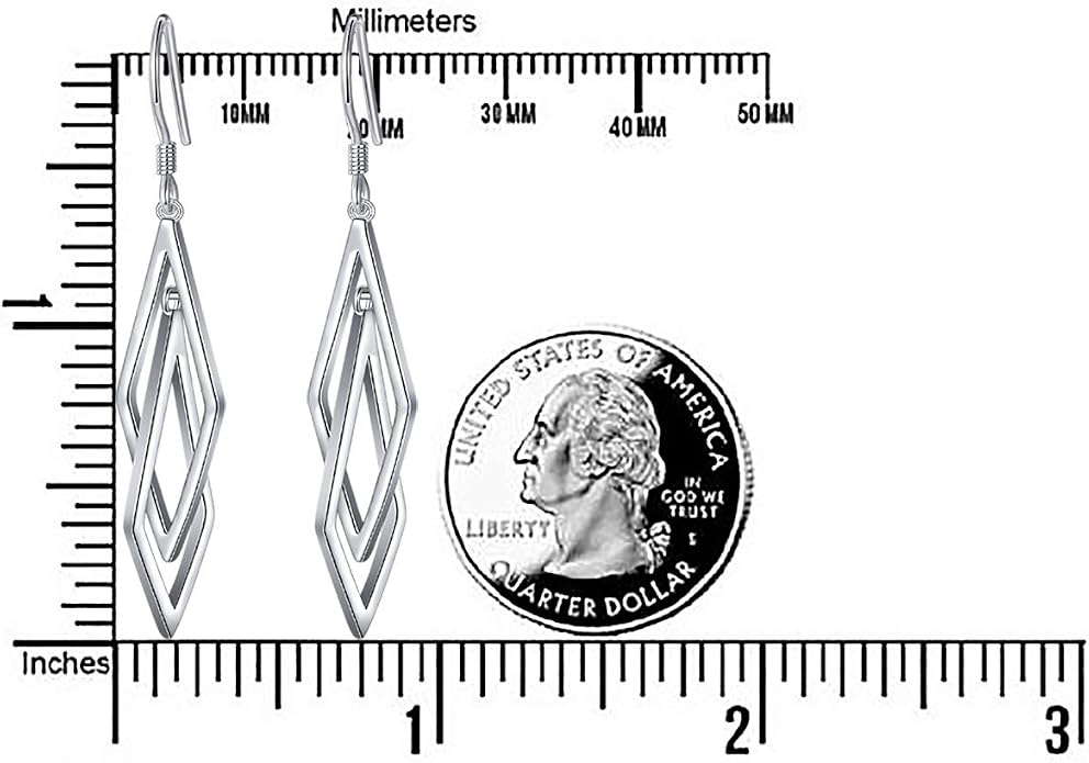 S925 Sterling Silver Trendy Dangle Drop Stud Loops Hoop Earrings for Women Jewelry Cuban Link