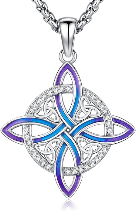Pentagram/Celtic Knot/Witches Knot/Santa Muerte/Triple Moon Goddess/Baphomet/Hecate Necklace Sterling Silver Magic Wiccan Amulet Pagan Jewelry for Women Men