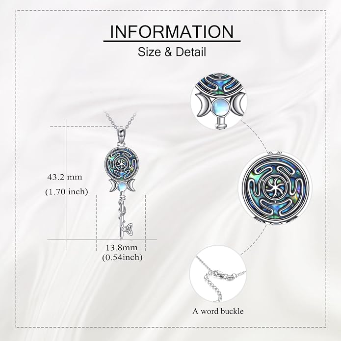Thors Hammer Witches Knot Necklace Sterling Silver Celtic Witches Mjolnir Pendant Celtic Knot Viking Jewelry for Women Men