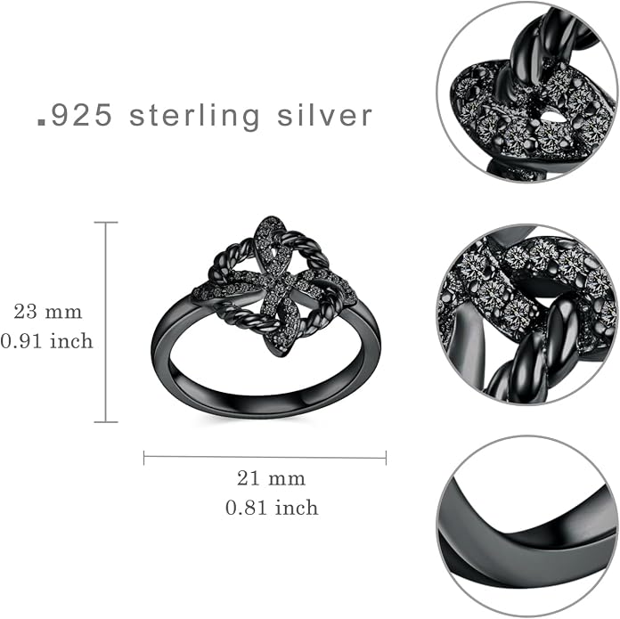 Witches Knot Ring 925 Sterling Silver Celtic Rings for Women Love Knot Ring Witch Jewelry Birthday Gift for Lover Wife