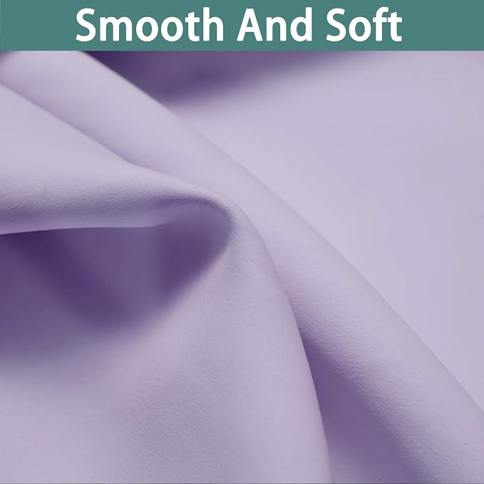 Yakamok Lilac 100% Blackout Patio Door Curtain Panels W100 x L96,1 Panel | Noise Reducing Barrier Panel for Sliding Glass Door, 2 Thick Layers Heat Full Light Blocking Patio Door Drapery