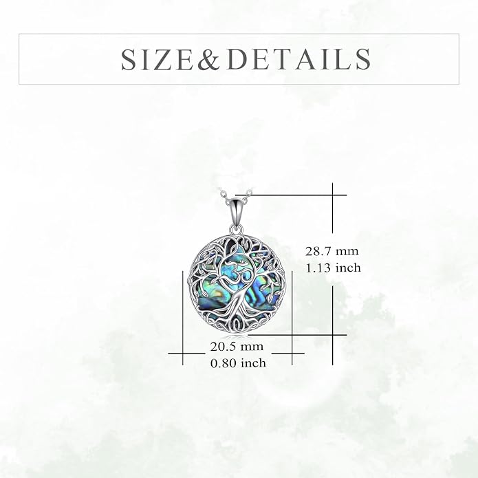 YFN Tree of Life Necklace Sterling Silver Celtic Knot Tree Pendant Jewelry Gifts for Women Men
