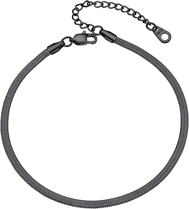 GoldChic Adjustbale Link Chain Anklet for Women Summer Jewelry, 316L Stainless Steel Figaro/Wheat/Twist Rope/Cuban Foot Bracelet-Waterproof, Resizable 9"-12" (Gift Box Included)