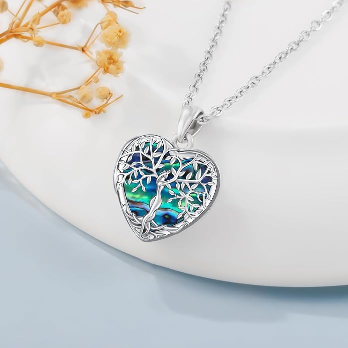 Odinstone Tree of Life Necklace, Sterling Silver Pendant for Women Family Tree Necklaces Jewelry for Mom/Wife/Grandma(With Fine Gift Box)