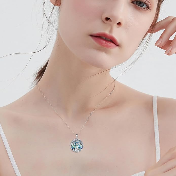 YFN Tree of Life Necklace Sterling Silver Celtic Knot Tree Pendant Jewelry Gifts for Women Men