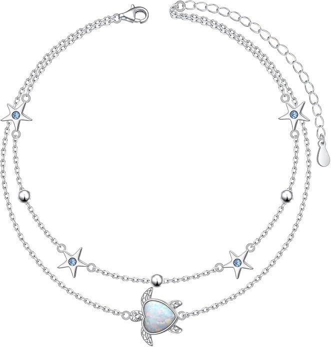 Anklets for Women 925 Sterling Silver Blue Evil Eye Infinity Butterfly Adjustable Multilayer Layered Summer Beach Ankle Bracelet Foot Chain Jewelry for Women