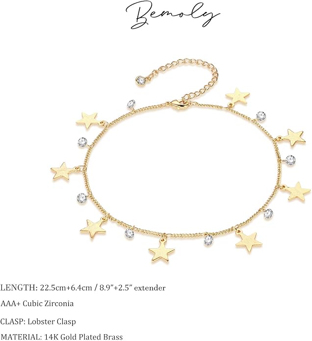 Dainty Gold Disc Chain Anklet for Women, 14K Gold Plated Sequin Foot Bracelet, 8.3"+2" Adjustable Delicate Flat Disc Link Ankle Bracelet, Minimalist Summer Beach Jewelry Gift for Her