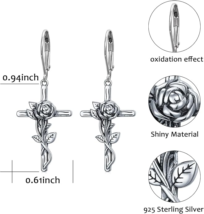 925 Sterling Silver Filigree Dangle Drop Earrings Daisy/Lotus/Rose Flower/Moonstone Leverback Teardrop Earrings for Women Infinity Celtic Knot Daisy Lotus Jewelry for Mothers Day