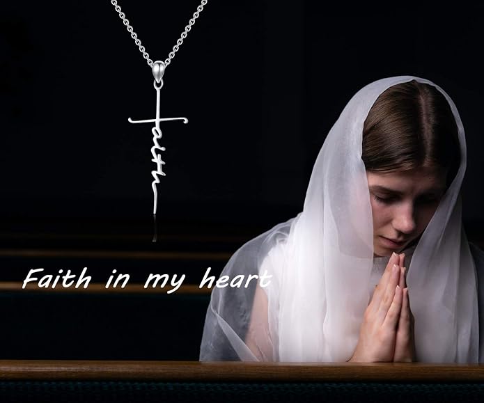 Cross Necklace for Women 925 Sterling Silver Crucifix Pendant Christian Cross Jewelry for Women Men