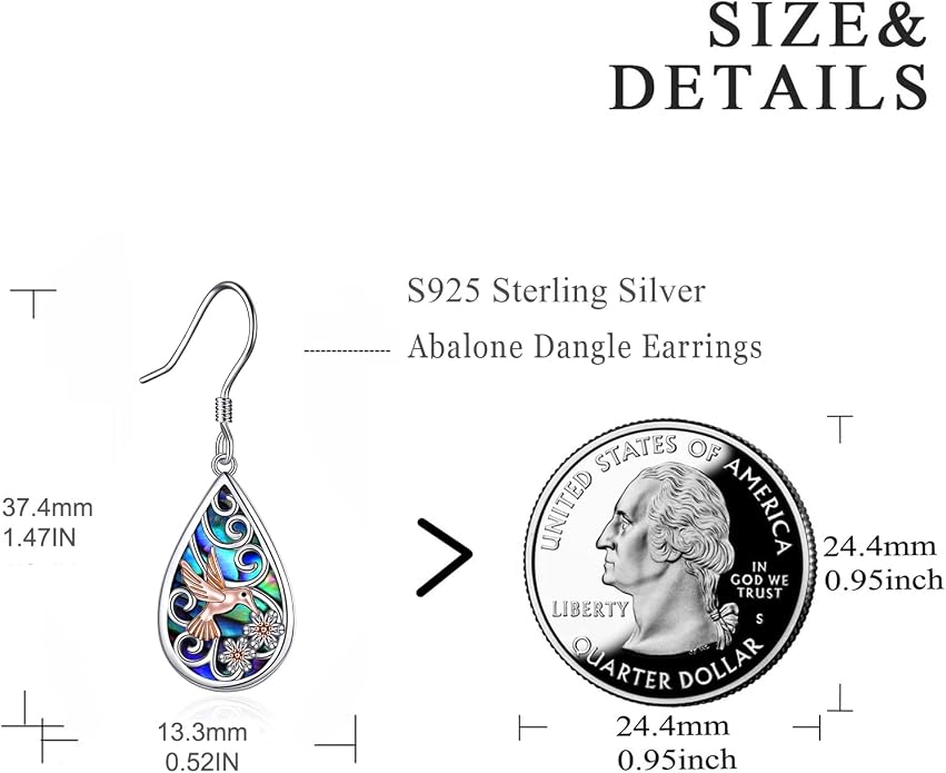 POPLYKE 925 Sterling Silver Tree of Life Dangle Earrings for Women Fashion Abalone Shell Jewelry Gifts for Mom Sister Friend Birthday