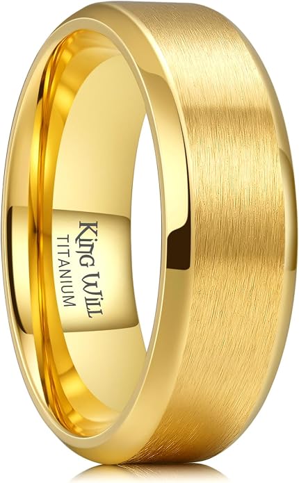 King Will Titanium Wedding Band for Men Women- 3-10mm Width Black/Sliver/Gold High Purity Titanium Promise Wedding Ring Comfort Fit for Daily Wear Size 6-14