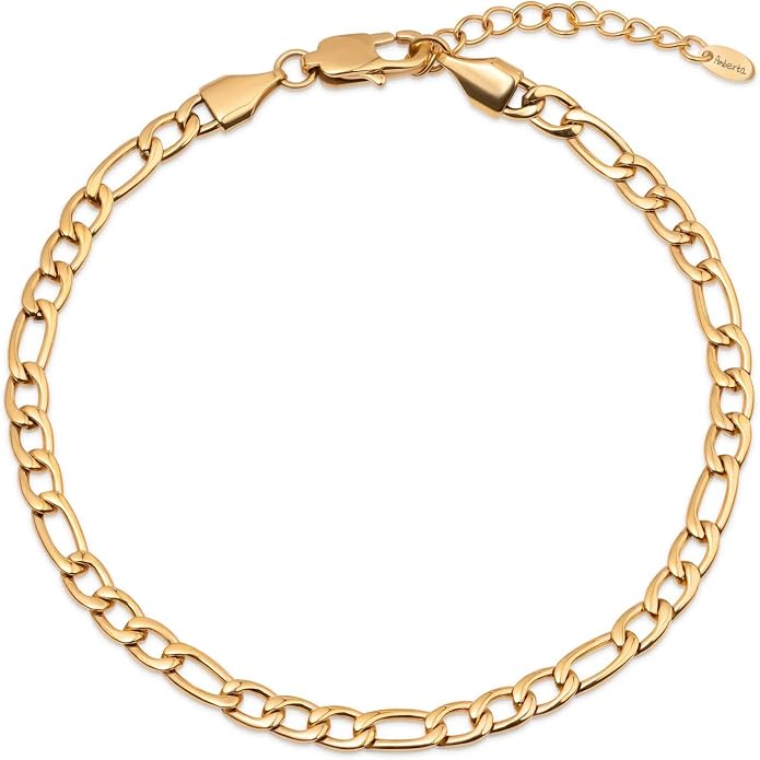 Amberta Silver Gold Waterproof Ankle Bracelets for Women | Boho Layered Anklets for Women | Summer Jewelry, Adjustable Ankle Chain Beaded Rope Heart