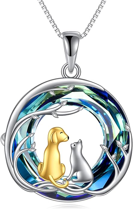 Cat Necklace Sterling Silver Cat Zircon Pendant Gothic Jewelry for Women Animal Lovers Gifts