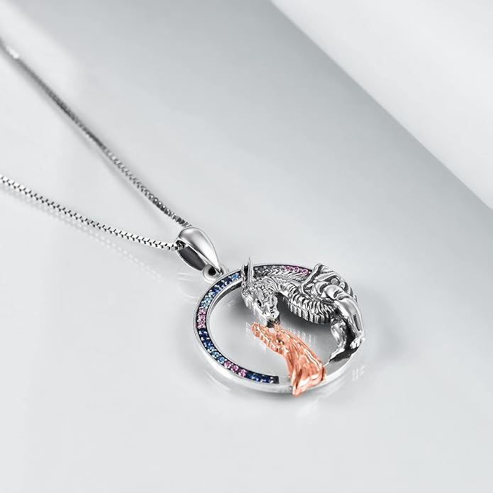 LUHE Animal Necklace Sterling Silver Cute Pendant Jewelry Gifts for Women and Teens