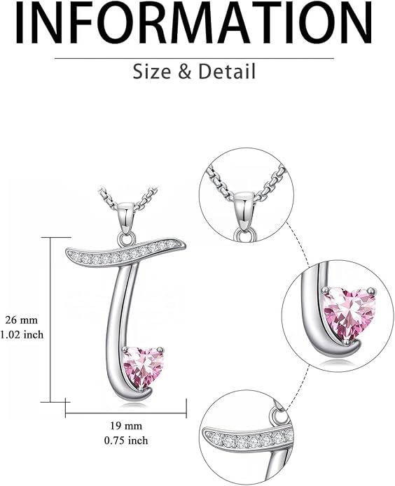 Birthday Gifts for Women Alphabet A to Z Initial Birthstone Pendant Necklaces for Women - 18k White Gold Plated Personalized Name Jewelry Anniversary Graduation Gifts for Wife Her Daughter Girlfriend(with Gift Box)