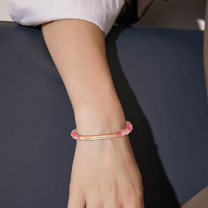 Dont Let The Hard Days Win Bracelet - Gold Hard Day Motivational Bangle Stainless Steel Engraved Words, Inspirational Chain Jewelry Gifts for Women Friend