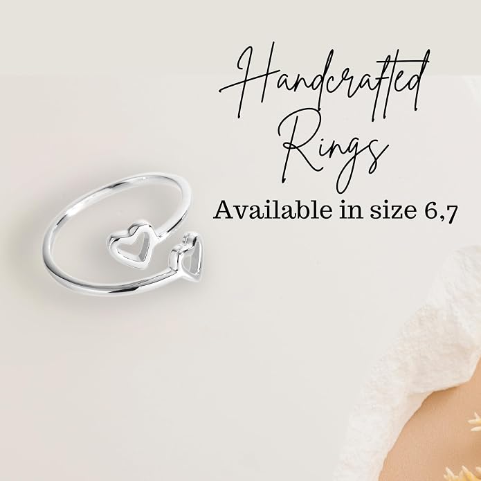 18k Gold Plated Simple Minimalist Heart Adjustable Stackable Halo Ring Band for Women Valentines Day Gifts for Her Comes with a Gift Box