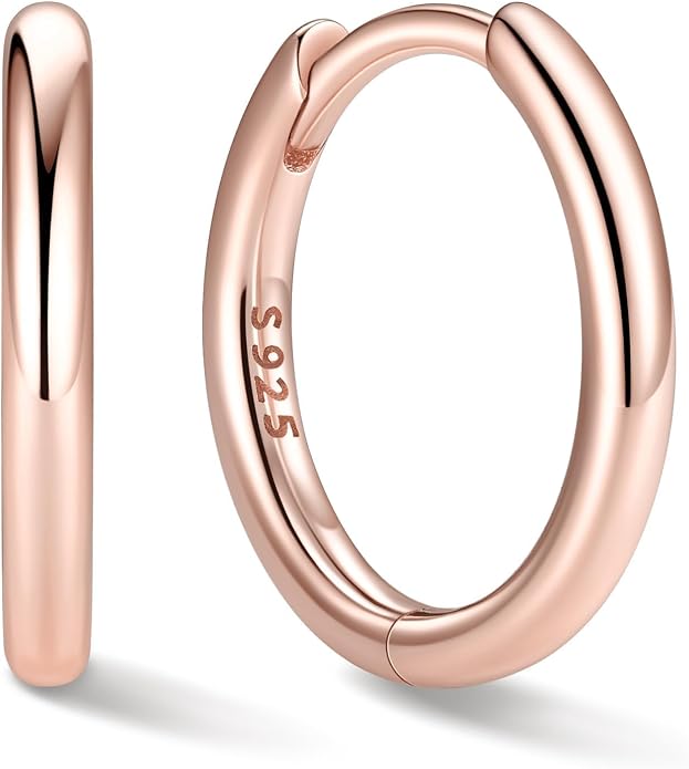 ChicSilver Sterling Silver Hoop Earrings for Women Hypoallergenic 925 Sterling Silver Huggie Earrings for Women Dainty Earring (8/10/12/14/16/18/20MM)