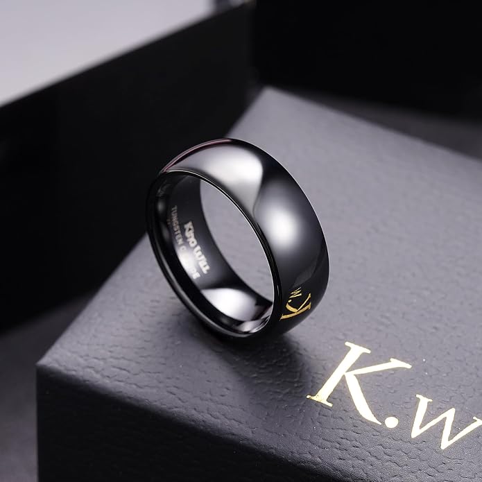 King Will Tungsten Carbide Wedding Band for Men Women Promise Rings for Couples Domed High Polish