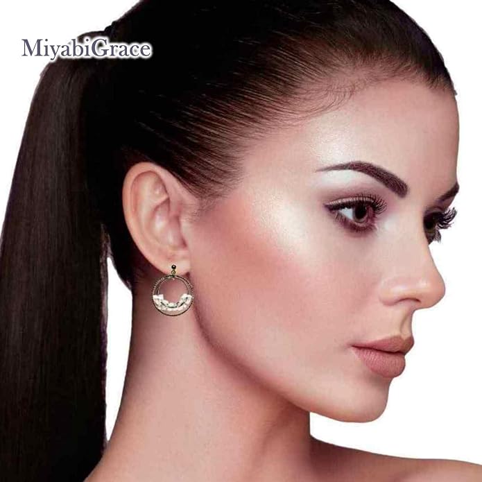 Dangle Silver Invisible Clip On Earrings for Women Not Pierced Gold Crystal Rhinestone Comfortable Hoop Fringe Long Chain Clip On Earrings