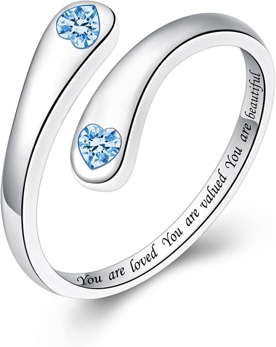Fookduoduo 925 Sterling Silver Ring Inspirational Jewelry adjustable Wrap Open Rings for Women