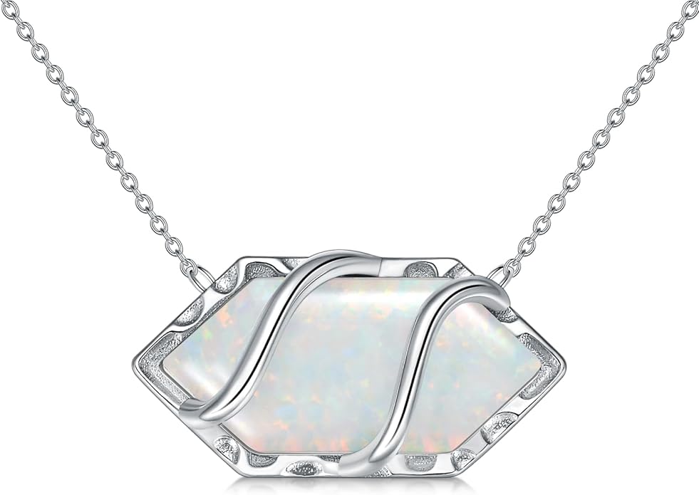 HPQQ Teardrop Necklace 925 Sterling Silver Filigree Gemstone Pendant Necklace Fine Jewelry Birthday Mother's Day Gifts for Women Her Mom