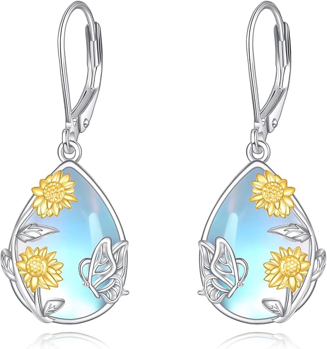 VONALA Flower Earrings for Women 925 Sterling Silver Rose/Lotus/Scottish Thistle/Tulip/Lilac/Mushroom/Pineapple Dangle Drop Earrings Flower Jewelry Gifts for Women Girls Birthday Gifts
