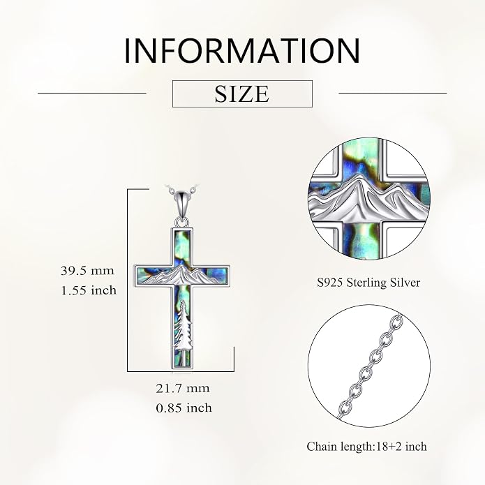 Cross Necklace 925 Sterling Silver Cross Faith Pendant Christian Jewelry Gifts for Women Men