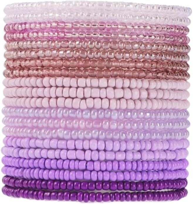 Fuqimanman2020 18Pcs Boho Stackable Beaded Bracelets for Women Colorful Handmade Multilayered Rice Beads Anklets Set Summer Beach Bohemian Jewelry Gift